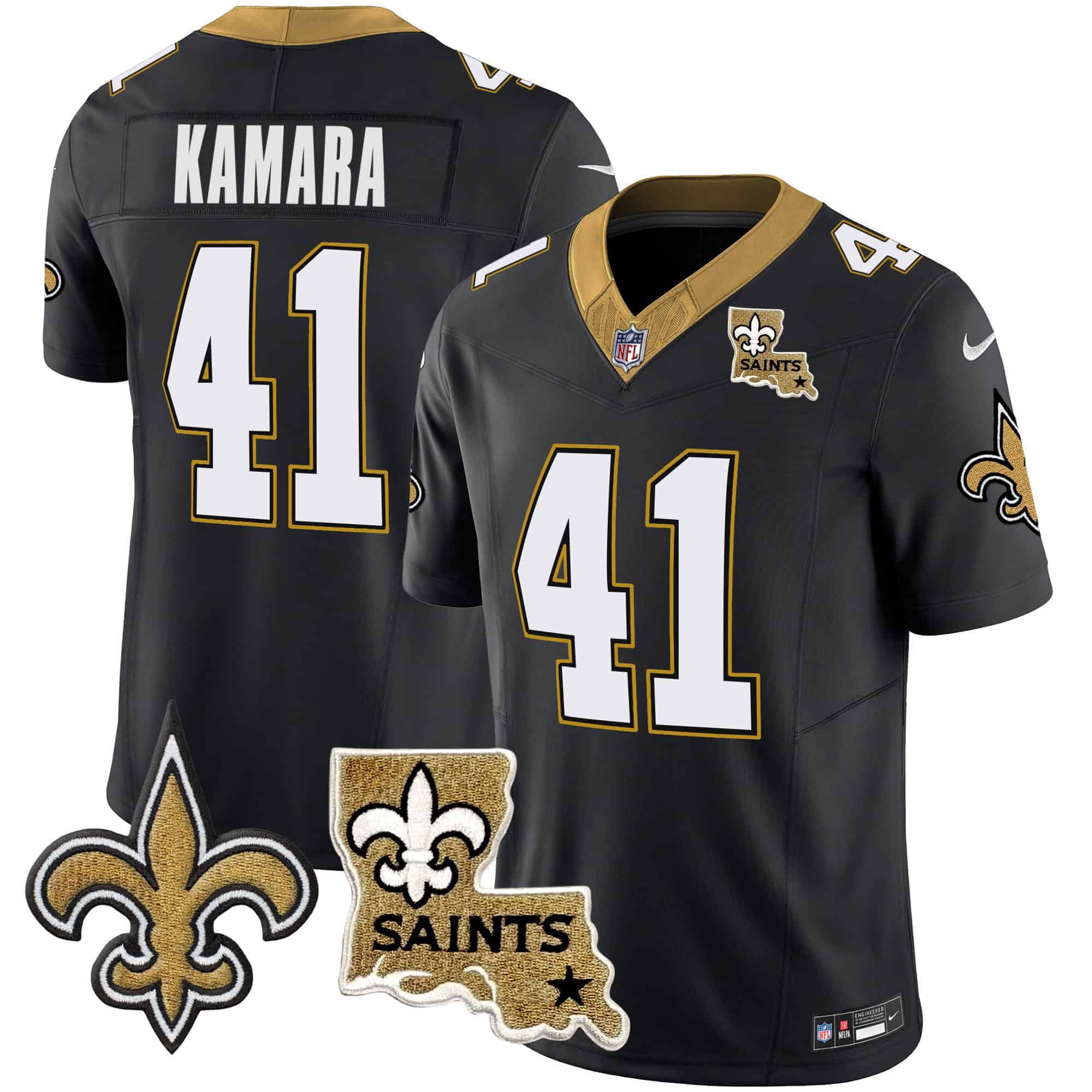 Men New Orleans Saints 41 Kamara Black 2024 Nike Vapor Limited NFL Jersey style 1
